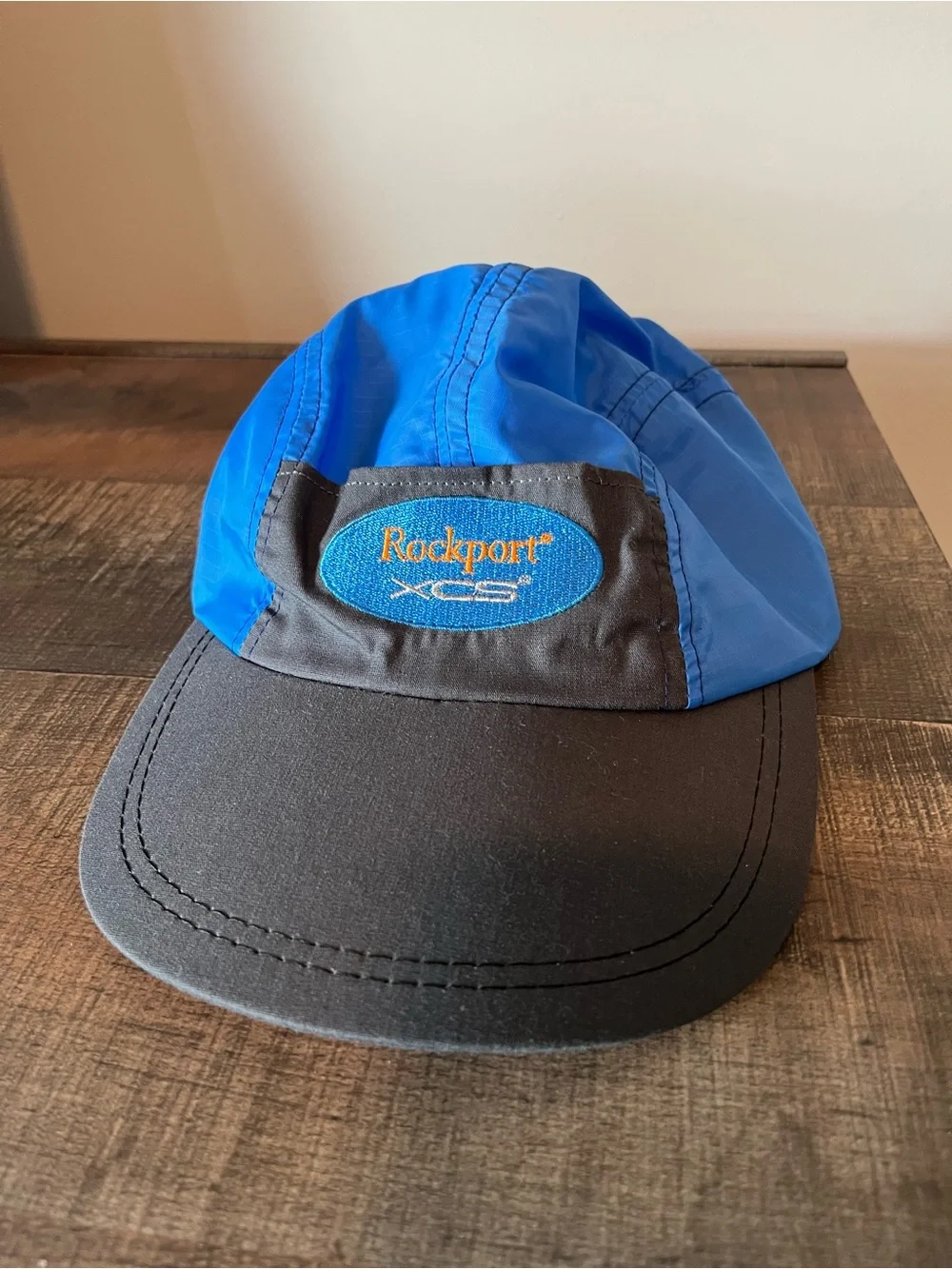 Vintage Rockport XCS Blue Gray Nylon 5-Panel Running Camp Cap
